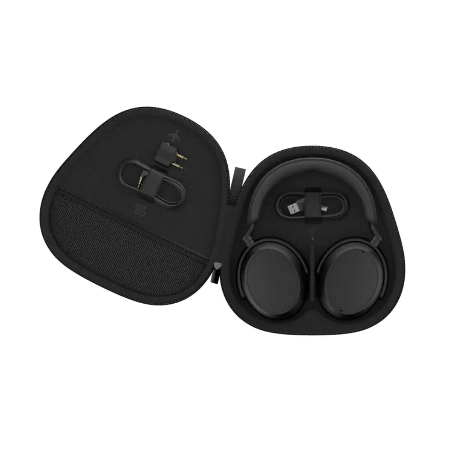 Sennheiser Momentum 4 Wireless Over-Ear-Kopfhörer Schwarz Lieferumfang Transportetui geöffnet