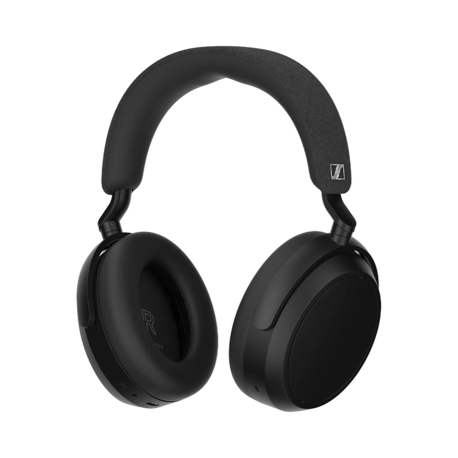 Sennheiser Momentum 4 Wireless Over-Ear-Kopfhörer Schwarz Rückansicht mit Ohrpolstern