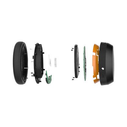 Sennheiser Momentum 4 Wireless Over-Ear-Kopfhörer Weiss Detailansicht Explosionsdarstellung der Treiber