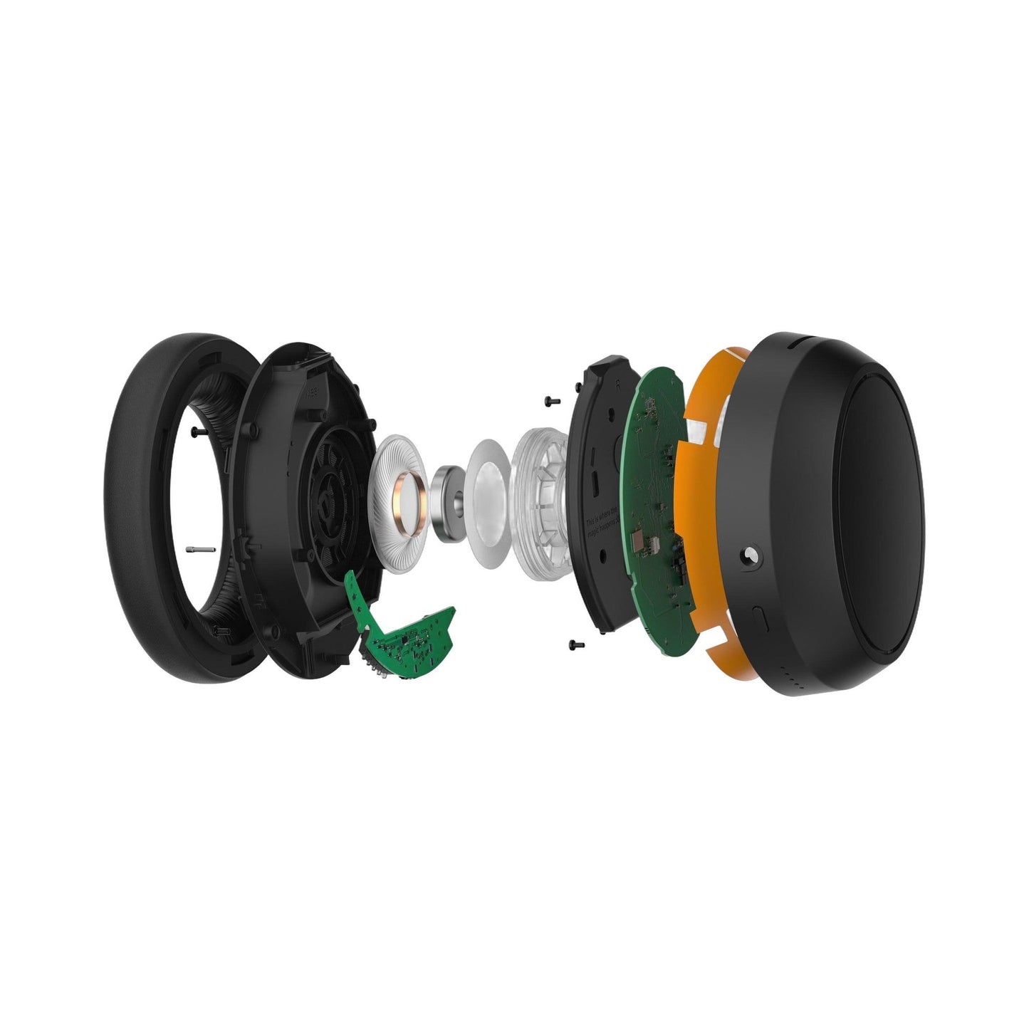 Sennheiser Momentum 4 Wireless Over-Ear-Kopfhörer Weiss Detailansicht Explosionsdarstellung Gehäuse