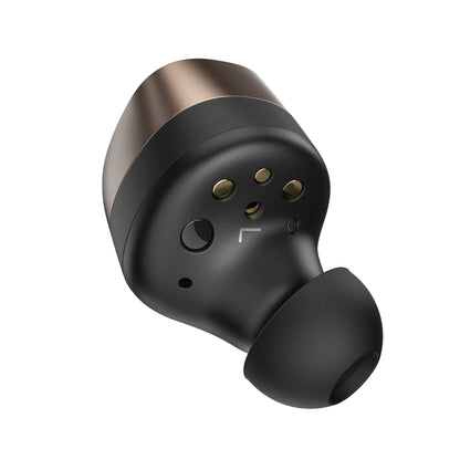 Sennheiser Momentum True Wireless 4 In-Ear-Kopfhörer Schwarz-Kupfer Detailansicht Ladekontakte
