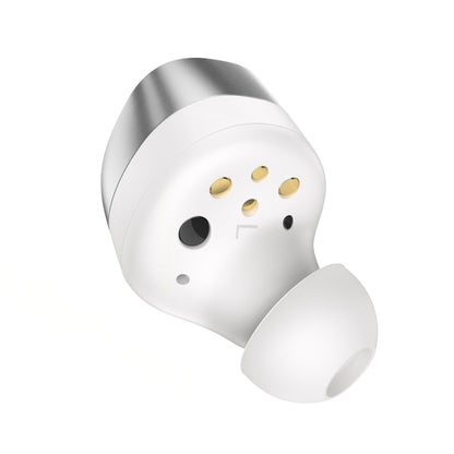 Sennheiser Momentum True Wireless 4 In-Ear-Kopfhörer Weiss-Silber Detailansicht Ladekontakte