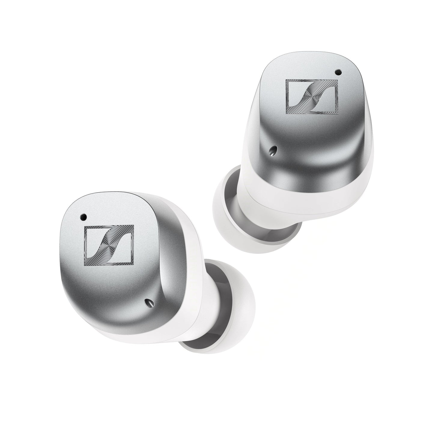 Sennheiser Momentum True Wireless 4 In-Ear-Kopfhörer Weiss-Silber Schrägansicht