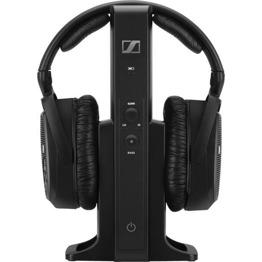Sennheiser RS 175-U Funkkopfhörer-System Frontansicht mit Sendestation