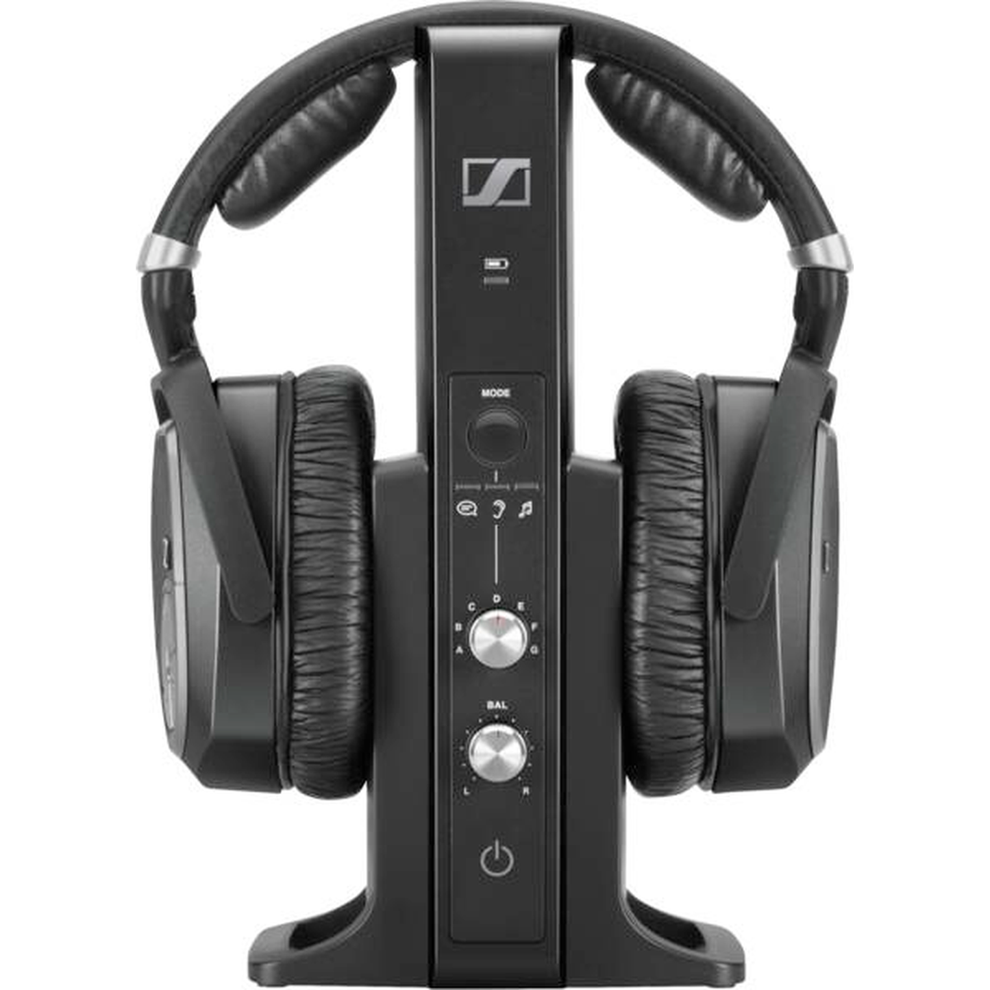 Sennheiser RS 195 Funkkopfhörer-System Frontansicht Ladestation mit Bedienelementen