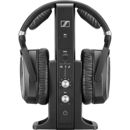 Sennheiser RS 195 Funkkopfhörer-System Frontansicht Ladestation mit Bedienelementen