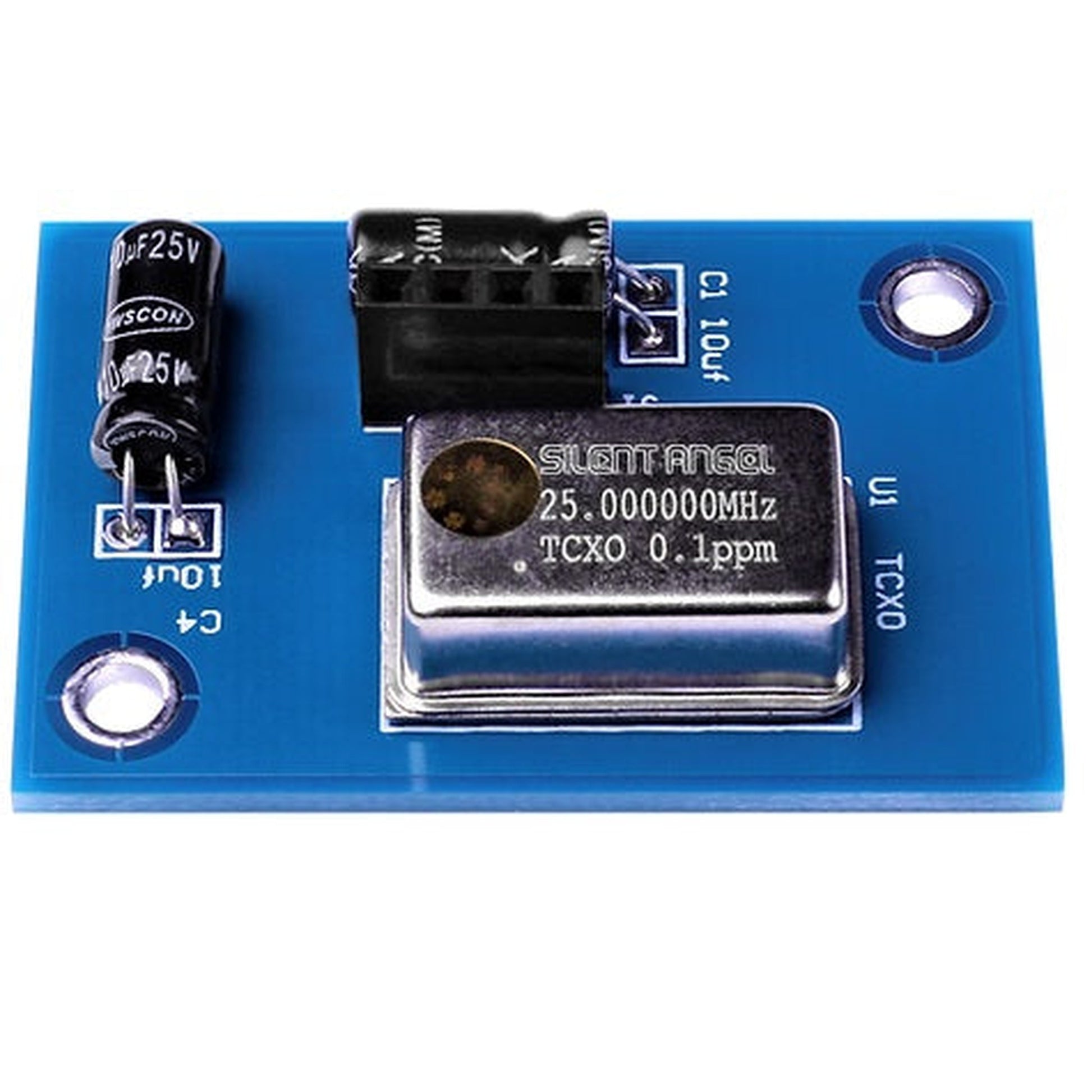 Silent Angel Bonn N8 Netzwerk-Switch Detailansicht TCXO-Taktgeber 25 MHz auf der Platine
