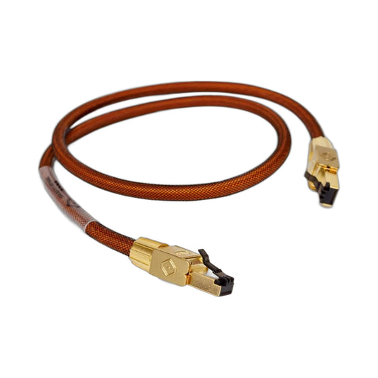 Silent Angel DM X SA Cat8 Netzwerkkabel Produktansicht mit vergoldeten RJ45-Steckern