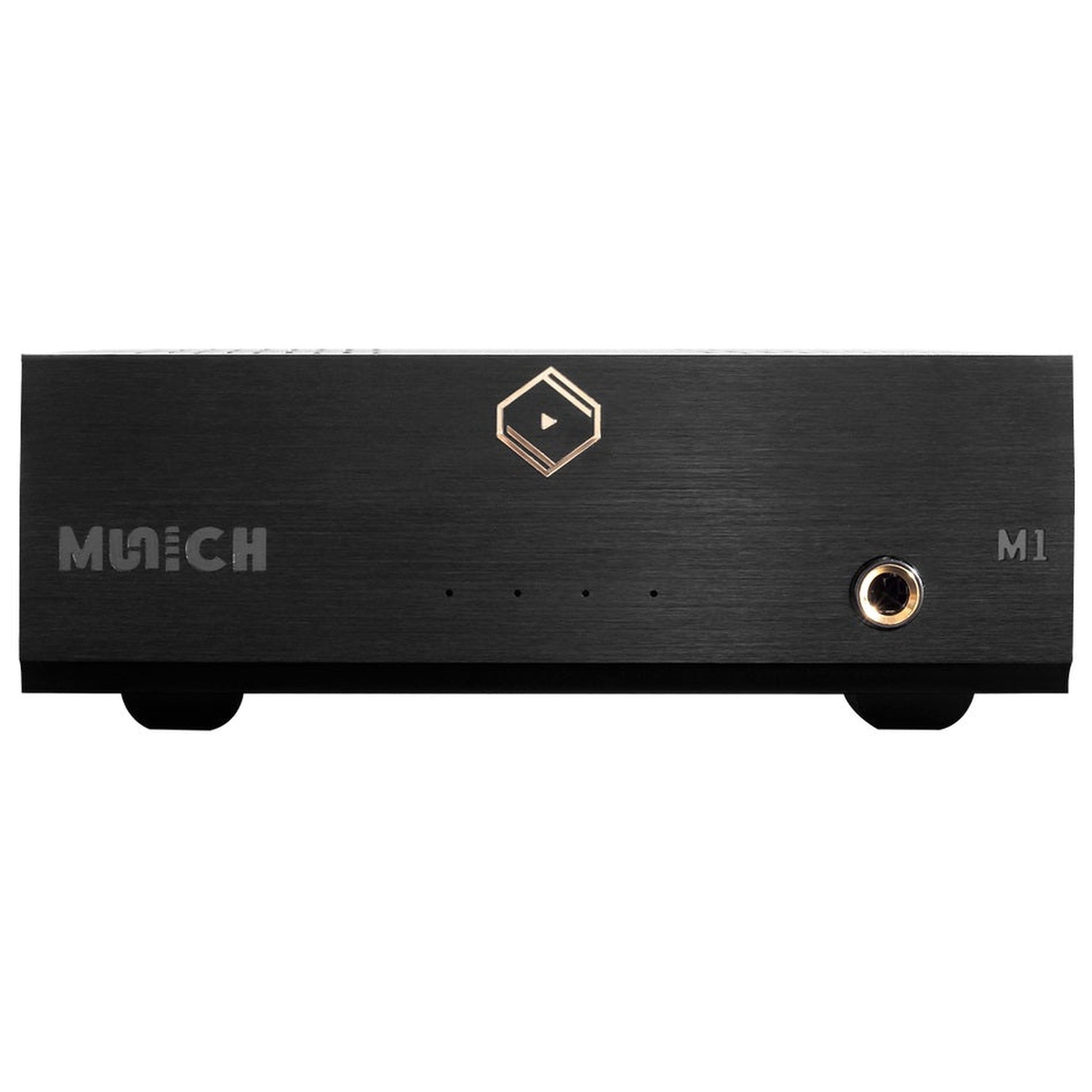 Silent Angel Munich M1 Netzwerk-Streamer & DAC Frontansicht mit Kopfhörerausgang