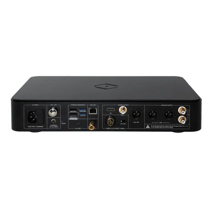 Silent Angel Munich MU High-End-Streamer & DAC Rückansicht mit XLR, Cinch, AES/EBU und Word-Clock-Eingang