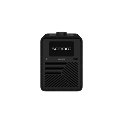 Sonoro ATRON Musiksystem Anthrazit-Schwarz Frontansicht mit Display und Lautsprechergitter