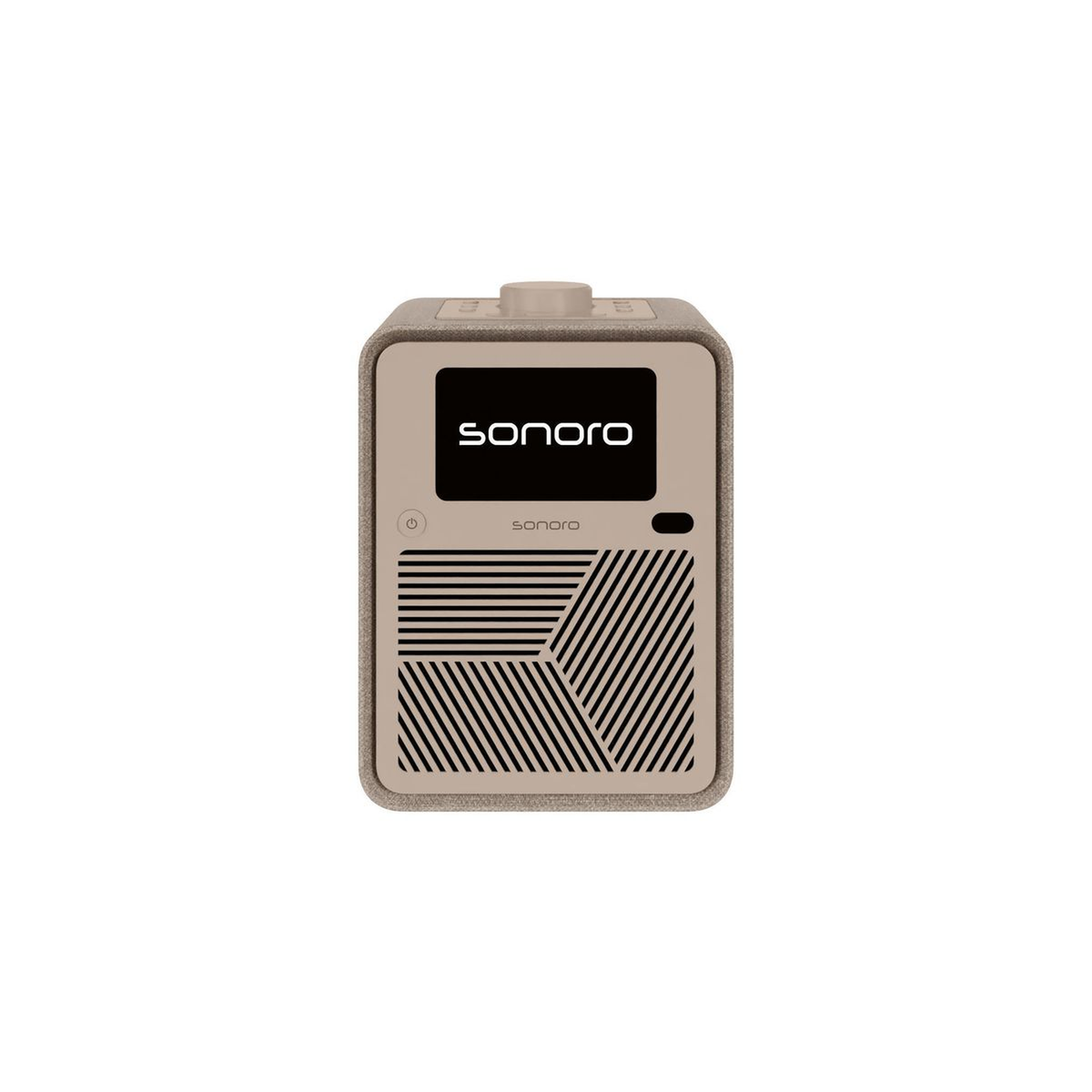 Sonoro ATRON Musiksystem Sand-Creme Frontansicht mit Display und Lautsprechergitter