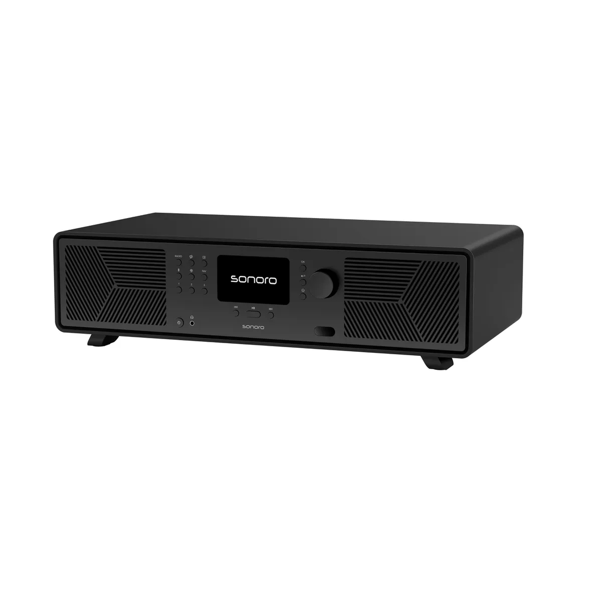 Sonoro Avaton All-in-One Schrägansicht von rechts, Schwarz matt