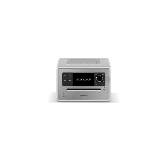 Sonoro Elite Internetradio Frontansicht, Silber hochglänzend