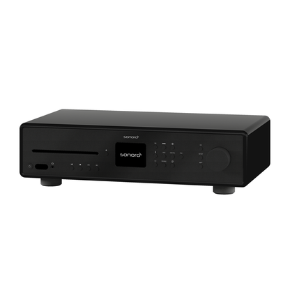 Sonoro Maestro Hi-Fi-Receiver des HiFi-Sets Maestro + Orchestra Gen.2 in Schwarz matt, Schrägansicht