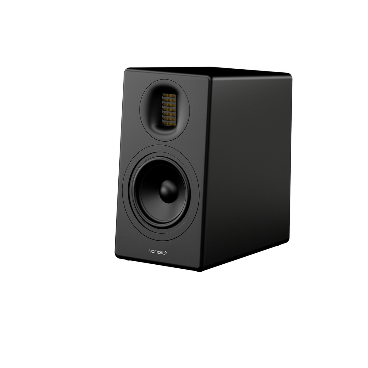 Sonoro Orchestra Gen.2 Regallautsprecher des HiFi-Sets Maestro + Orchestra Gen.2 in Schwarz matt, Schrägansicht