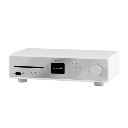 Sonoro Maestro Hi-Fi-Receiver des HiFi-Sets Maestro + Orchestra Gen.2 in Weiss matt, Schrägansicht