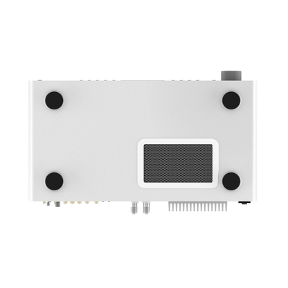 Sonoro Maestro Quantum Signature Stereo-Receiver Detailansicht Unterseite mit Standfüssen, Weiss matt