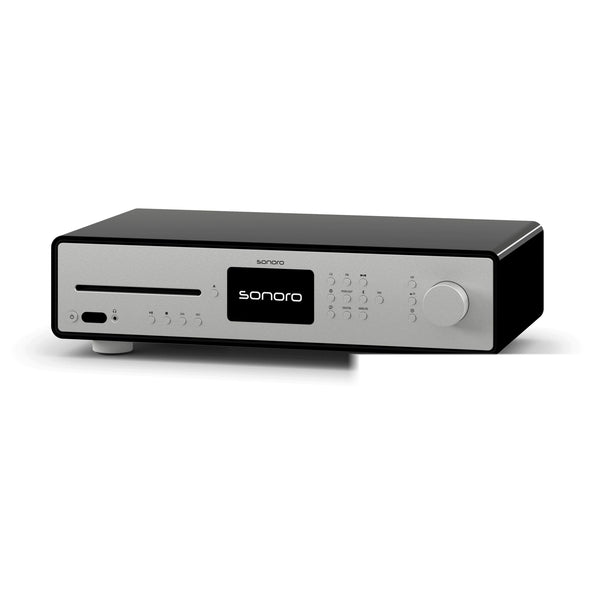Sonoro Maestro Quantum Stereo-Receiver Frontansicht, Schwarz hochglänzend