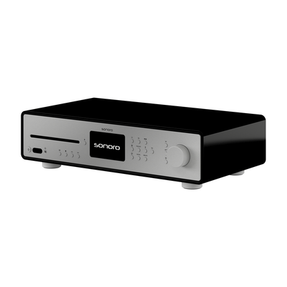 Sonoro Maestro Quantum Stereo-Receiver Schrägansicht, Schwarz hochglänzend