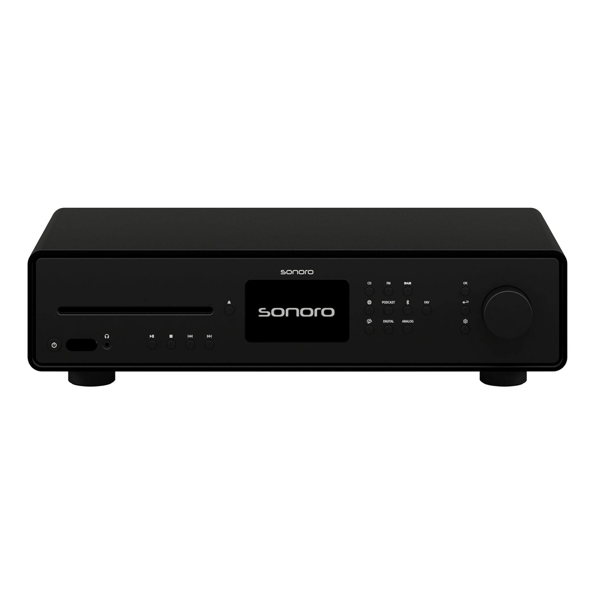 Sonoro Maestro Quantum Stereo-Receiver Frontansicht, Schwarz matt