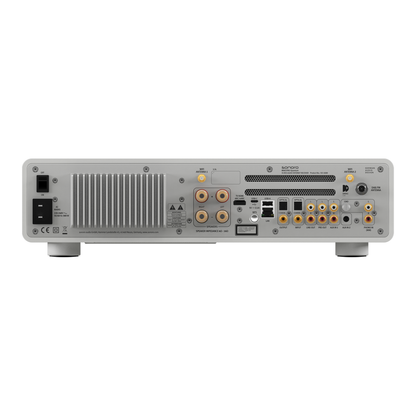 Sonoro Maestro Quantum Stereo-Receiver Rückansicht mit Anschlüssen, Weiss matt