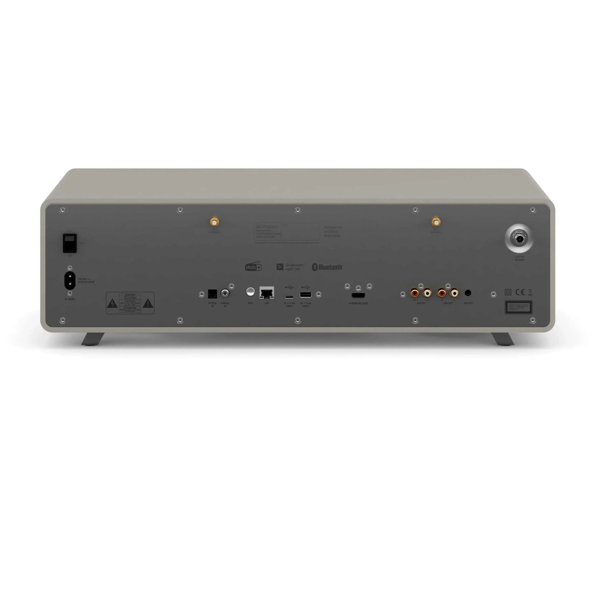 Sonoro Meisterstück Gen.2 All-in-One Rückansicht schräg von hinten, Sandstein matt
