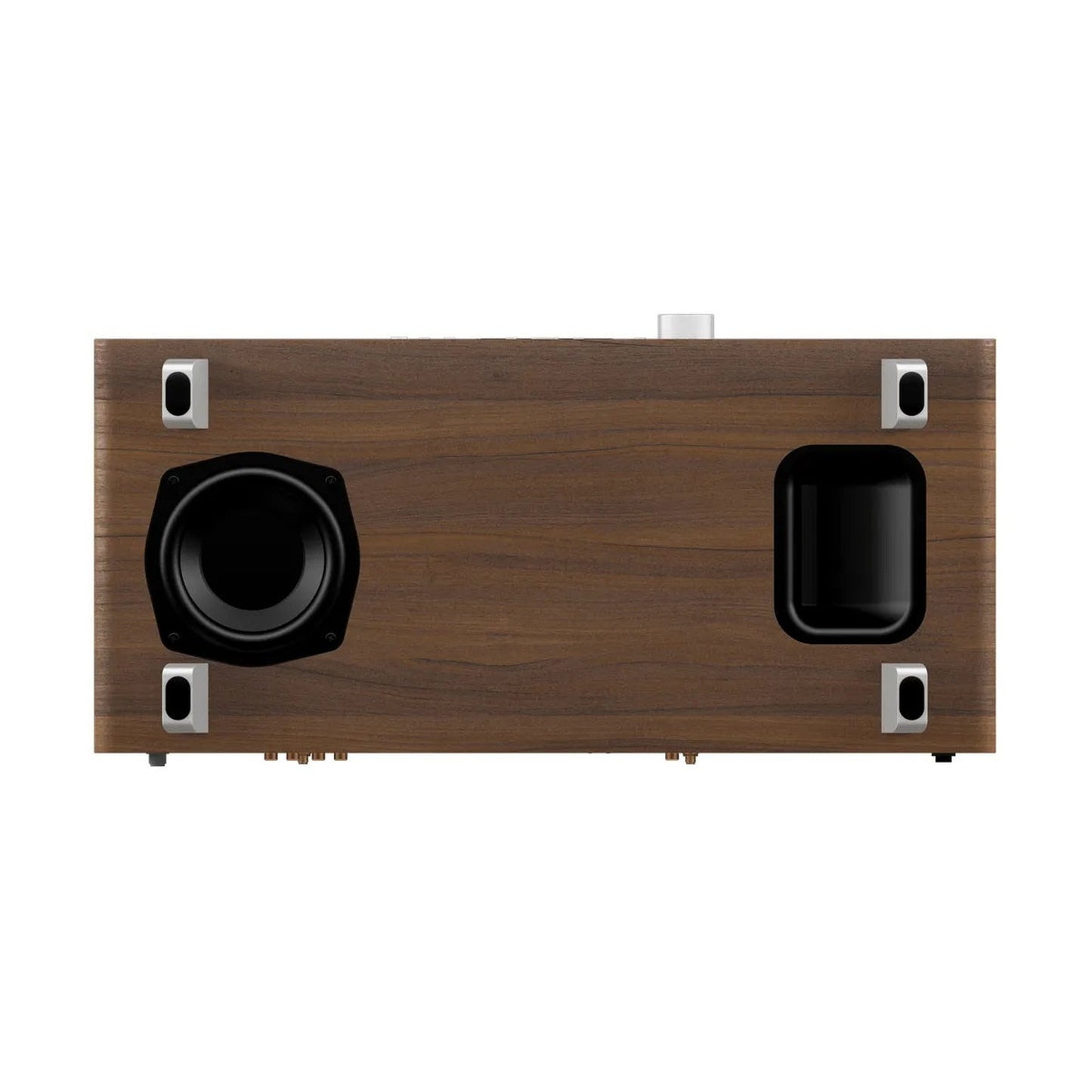 Sonoro Meisterstück Gen.2 All-in-One Detailansicht Unterseite mit Subwoofer, Walnuss