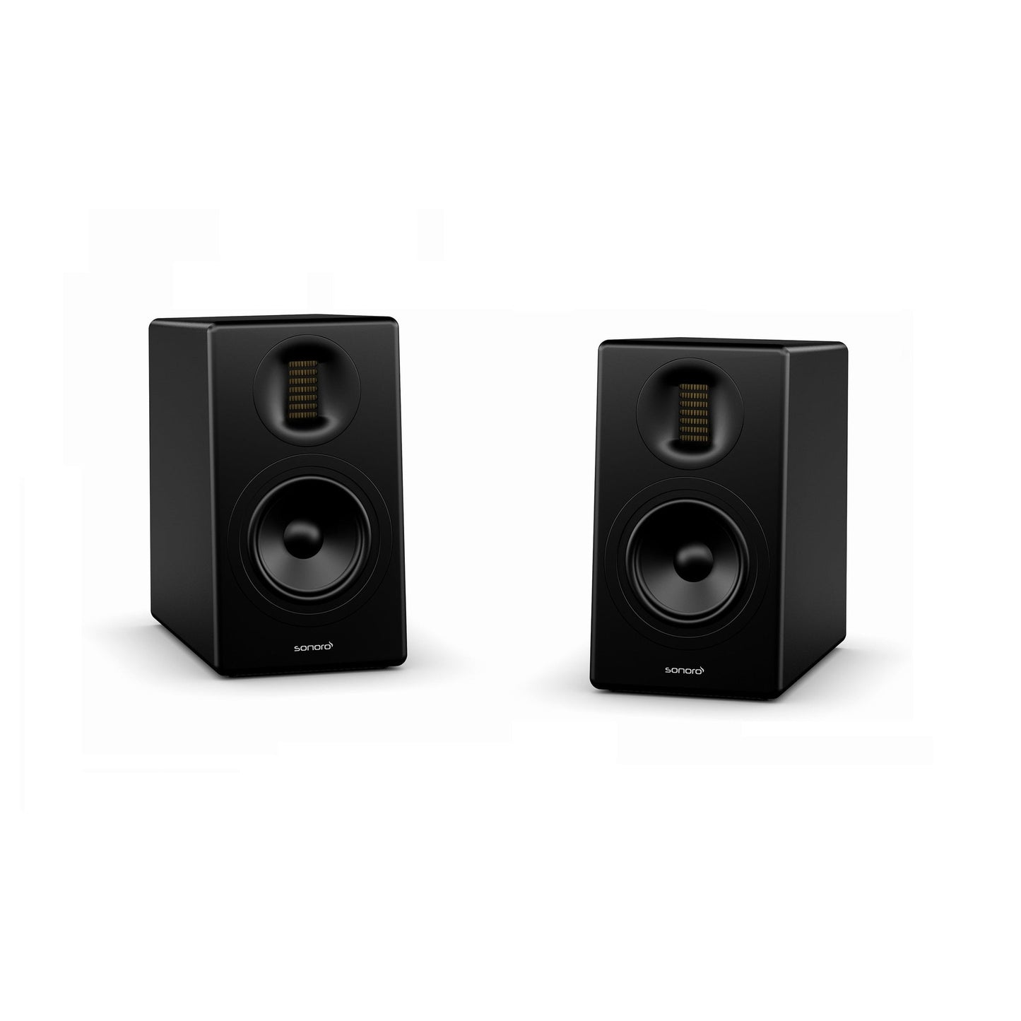 Sonoro Orchestra Gen.2 Regallautsprecher Stereopaar ohne Frontbespannung, Schwarz matt