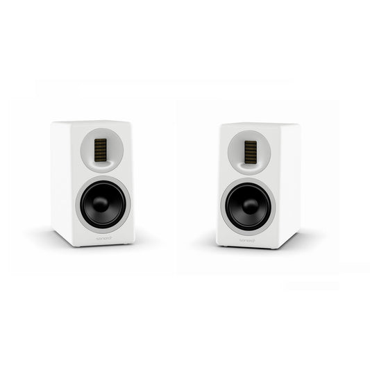 Sonoro Orchestra Slim Regallautsprecher Stereopaar ohne Frontbespannung, Weiss matt