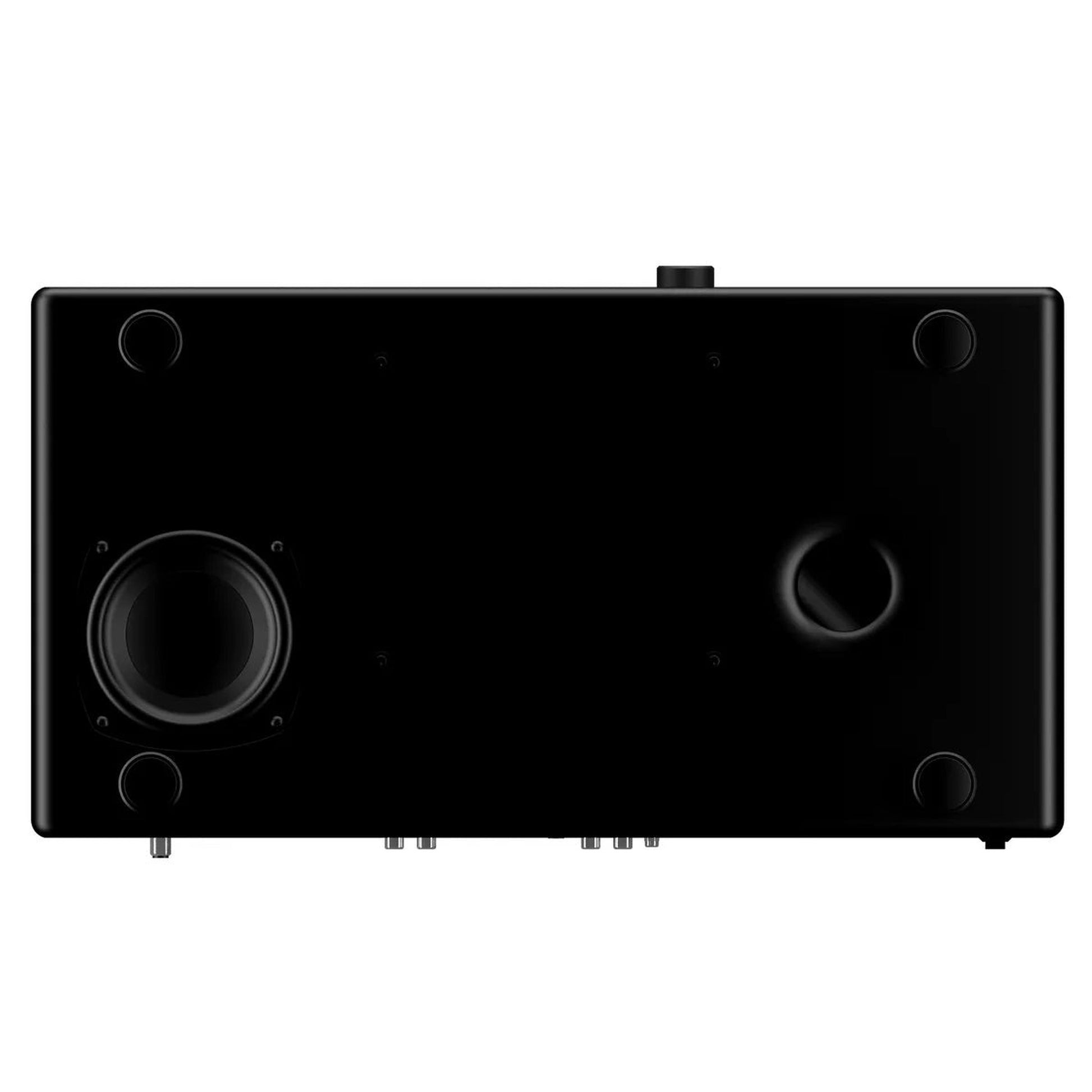 Sonoro Prestige All-in-One Detailansicht Unterseite mit Tieftöner, Schwarz matt