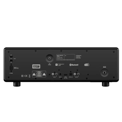 Sonoro Prestige All-in-One Rückansicht mit Anschlussfeld, Schwarz matt