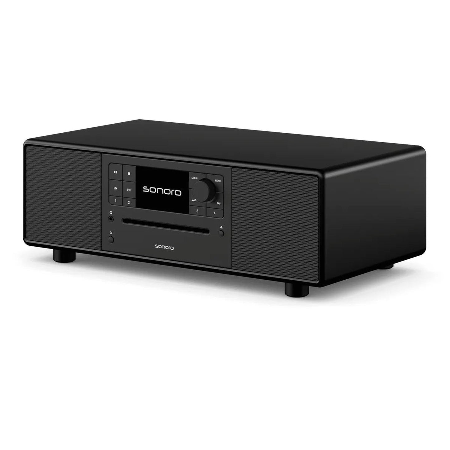 Sonoro Prestige All-in-One Schrägansicht von rechts, Schwarz matt