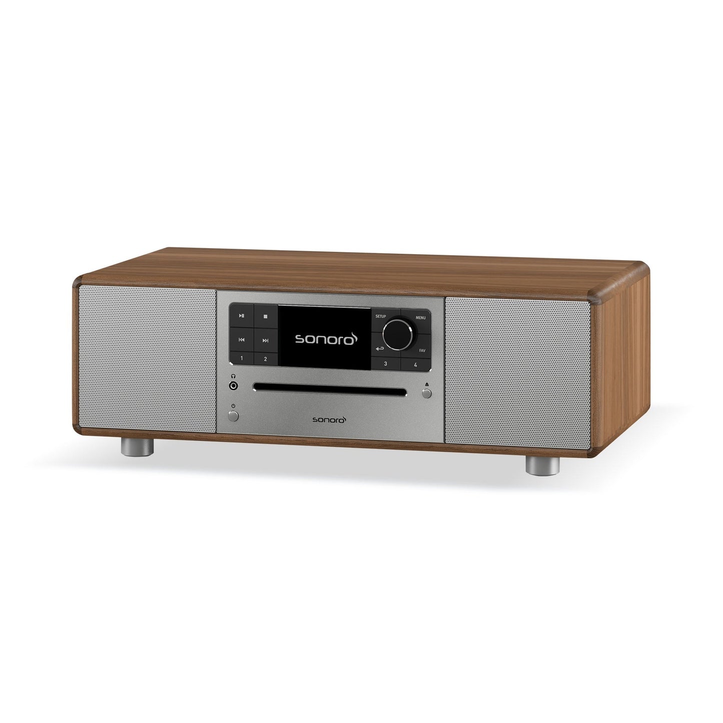 Sonoro Prestige All-in-One Schrägansicht von rechts, Walnuss