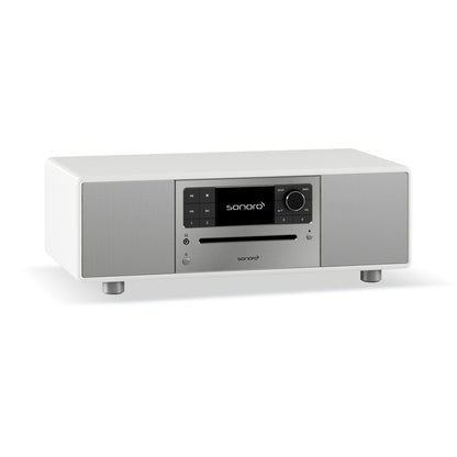 Sonoro Prestige All-in-One Schrägansicht von links, Weiss hochglänzend