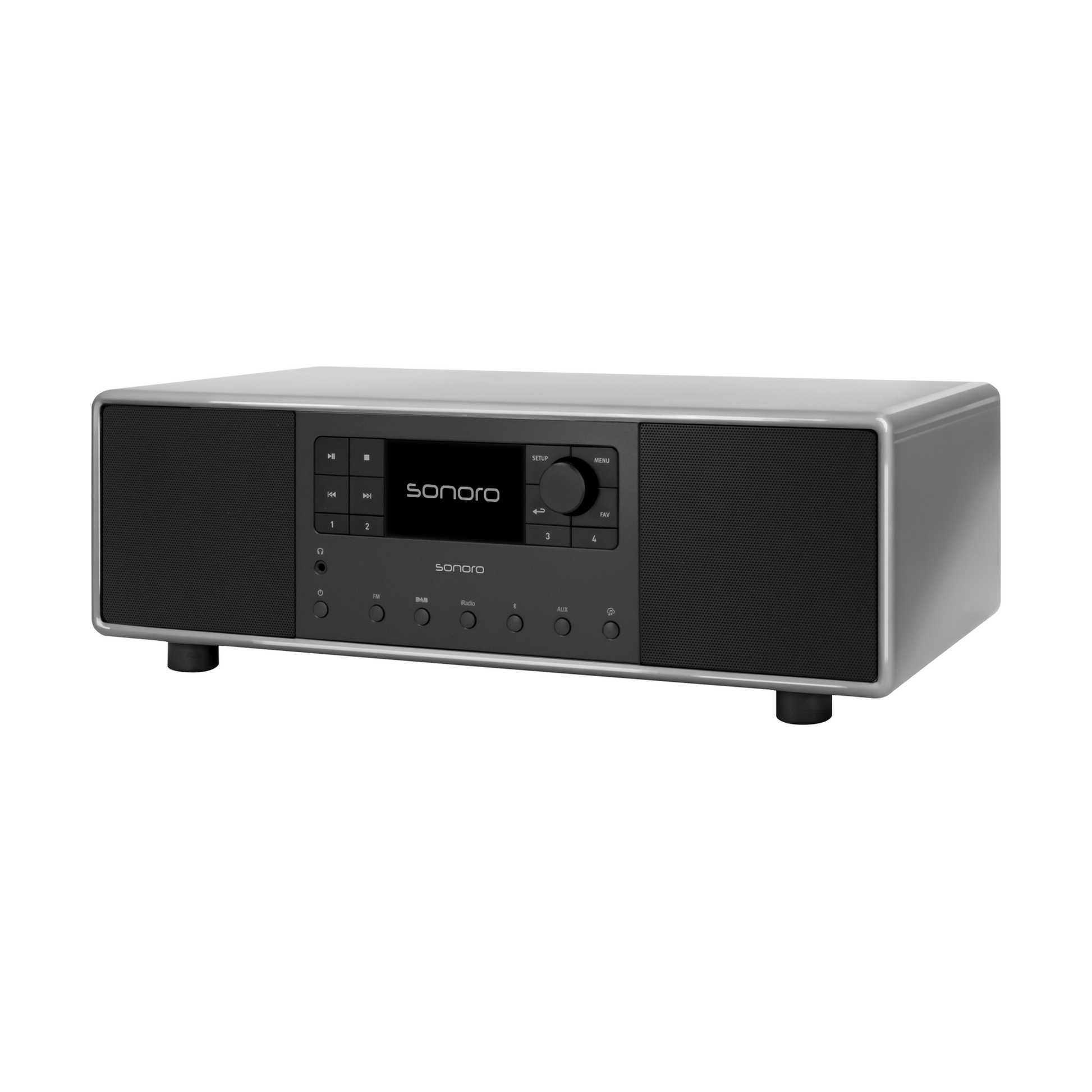 Sonoro Primus Musiksystem Schrägansicht, Chalk Grey