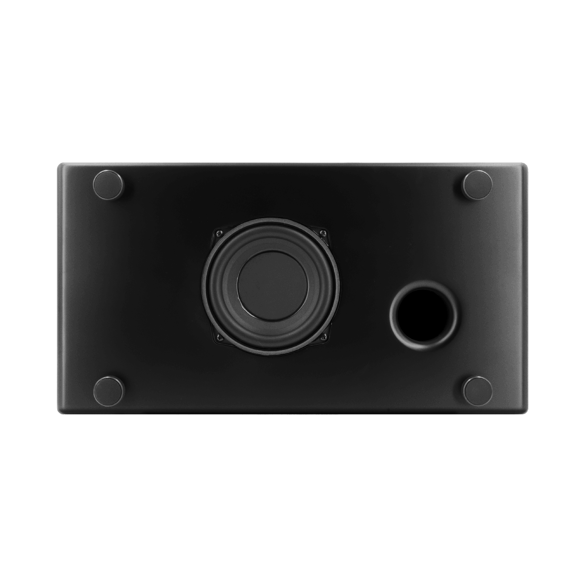 Sonoro Primus Musiksystem Detailansicht Unterseite mit Subwoofer, Schwarz matt