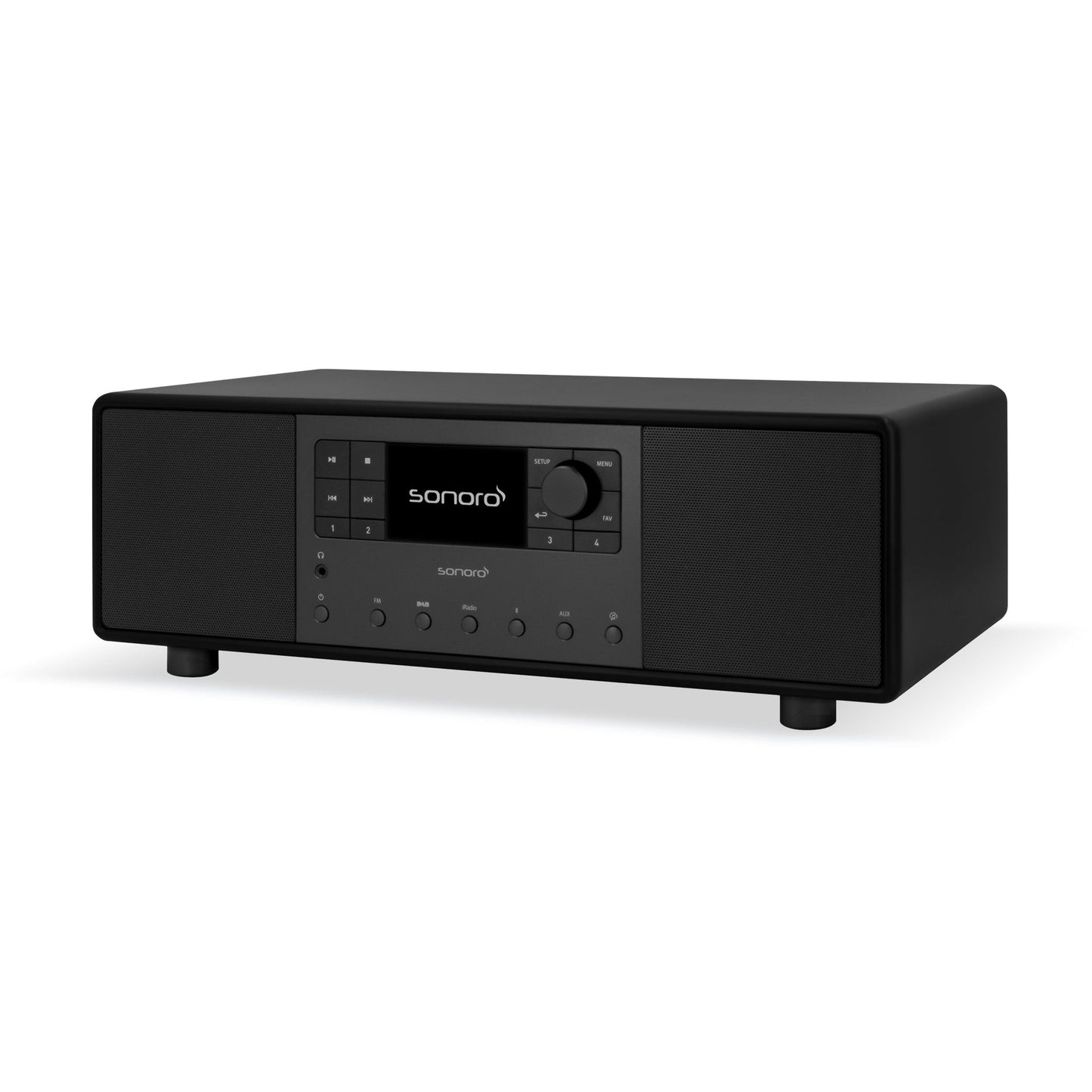 Sonoro Primus Musiksystem Schrägansicht von rechts, Schwarz matt