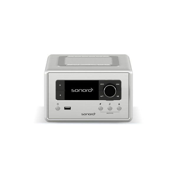 Sonoro Relax Internetradio Frontansicht, Silber hochglänzend