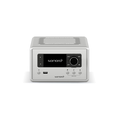 Sonoro Relax Internetradio Frontansicht, Silber hochglänzend