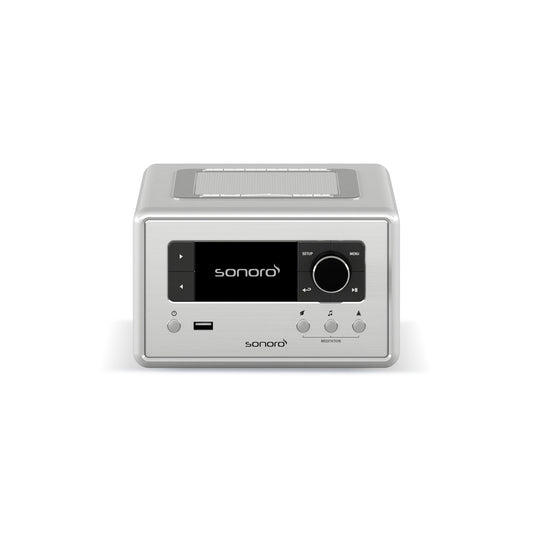 Sonoro Relax Internetradio Frontansicht, Silber hochglänzend
