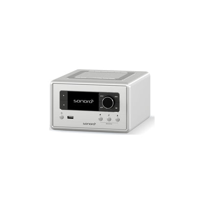 Sonoro Relax Internetradio Schrägansicht von rechts, Silber hochglänzend