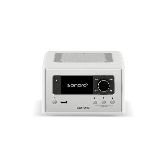 Sonoro Relax Internetradio Frontansicht, Weiss hochglänzend