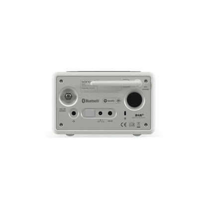 Sonoro Relax Internetradio Rückansicht mit Anschlüssen, Weiss hochglänzend