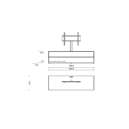Sonorous Elements EX31-PF Lowboard Weiss Ätzglas Masszeichnung mit Massangaben