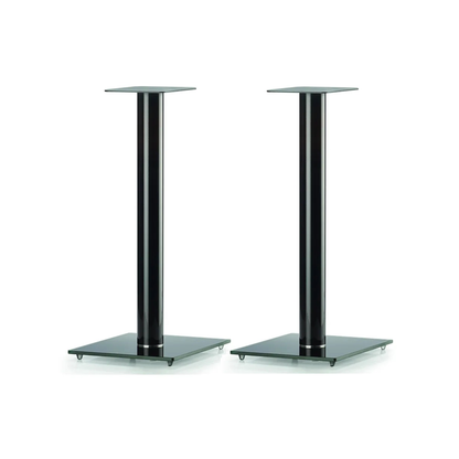 Sonorous SP100-HBLK Lautsprecher-Ständer Stereopaar in Schwarzglas mit Hochglanz-Säulen