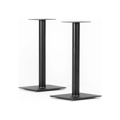 Sonorous SP100 Lautsprecher-Ständer Stereopaar in Schwarz Ätzglas versetzt mit Bodenplatten