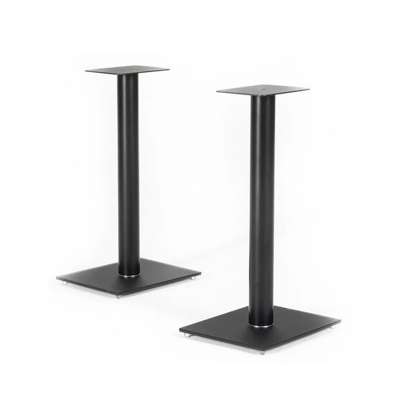 Sonorous SP100 Lautsprecher-Ständer Stereopaar in Schwarz Ätzglas mit Blick auf die Trägerplatten