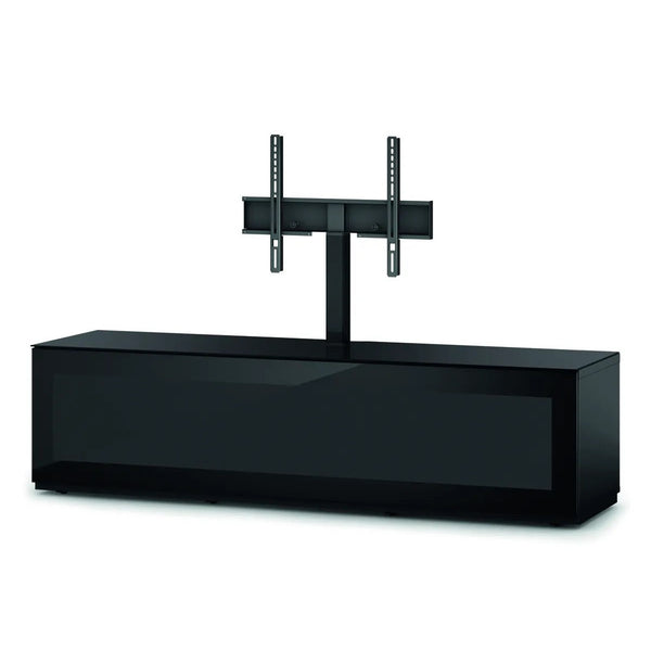 Sonorous Studio STA161I Lowboard Schwarzglas Schrägansicht mit TV-Halterung