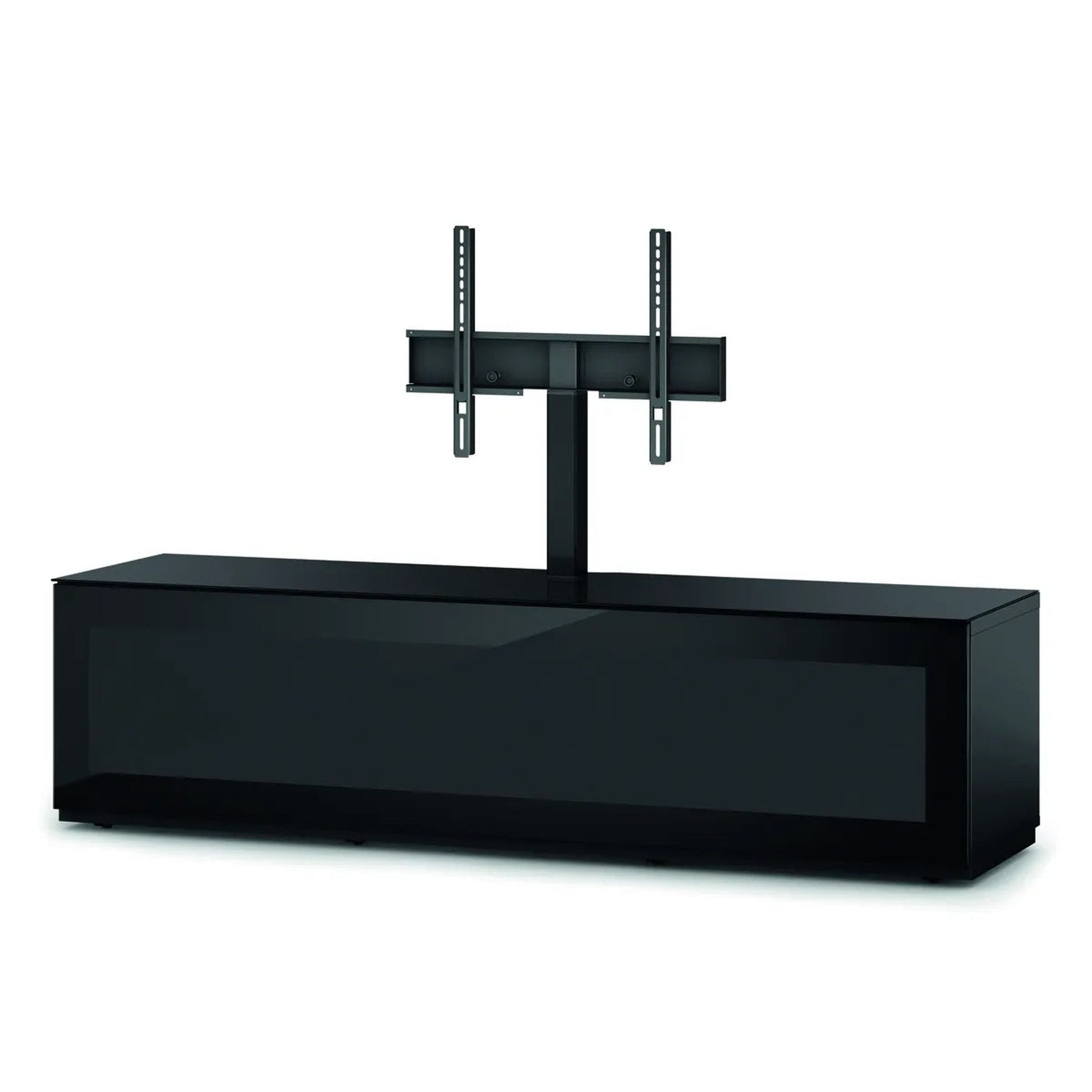 Sonorous Studio STA161I Lowboard Schwarzglas Schrägansicht mit TV-Halterung